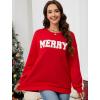 imageLeikar Christmas Sweatshirts For Women Retro Santa Hoodies Crewneck Pullover Sweater Holidays Fashion Outfits 2025Red