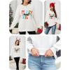 imageLeikar Christmas Sweatshirts For Women Retro Santa Hoodies Crewneck Pullover Sweater Holidays Fashion Outfits 2025White