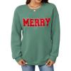 imageLeikar Christmas Sweatshirts For Women Retro Santa Hoodies Crewneck Pullover Sweater Holidays Fashion Outfits 2025Green