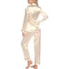 imageLeikar Silk Pajamas Long Sleeve Pajama Sets For Women Soft Button Down Pajamas Pj SetApricot