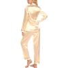 imageLeikar Silk Pajamas Long Sleeve Pajama Sets For Women Soft Button Down Pajamas Pj SetCanary