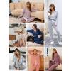 imageLeikar Button Up Pajama Set For Women Long Sleeve Shirt And Pajama Pants Soft Pjs Lounge SetsThickened Gray