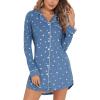 image:imageLeikar Button Down Nightgown for Women Long Sleeve Viscose Sleep Shirt Soft Boyfriend Nightshirt Maternity Nursing Pajamas for Breastfeeding Hospital Labor Delivery Postpartum