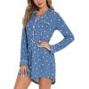 image:imageLeikar Button Down Nightgown for Women Long Sleeve Viscose Sleep Shirt Soft Boyfriend Nightshirt Maternity Nursing Pajamas for Breastfeeding Hospital Labor Delivery Postpartum
