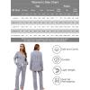 image:imageLeikar Button Down Pajamas for Women Soft Viscose Sleepwear Long Sleeve Pjs Set Maternity Nursing Postpartum LoungewearAthickened Blue