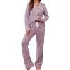 image:imageLeikar Button Down Pajamas for Women Soft Viscose Sleepwear Long Sleeve Pjs Set Maternity Nursing Postpartum LoungewearAthickened Pink