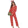 image:imageLeikar Button Down Pajamas for Women Soft Viscose Sleepwear Long Sleeve Pjs Set Maternity Nursing Postpartum LoungewearChristmas 2