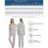 image:imageLeikar Button Down Pajamas for Women Soft Viscose Sleepwear Long Sleeve Pjs Set Maternity Nursing Postpartum LoungewearGray