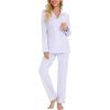 image:imageLeikar Button Down Pajamas for Women Soft Viscose Sleepwear Long Sleeve Pjs Set Maternity Nursing Postpartum LoungewearLight Purple