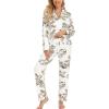 image:imageLeikar Button Down Pajamas for Women Soft Viscose Sleepwear Long Sleeve Pjs Set Maternity Nursing Postpartum LoungewearMaple Flower