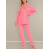 image:imageLeikar Button Down Pajamas for Women Soft Viscose Sleepwear Long Sleeve Pjs Set Maternity Nursing Postpartum LoungewearPink Dot