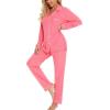 image:imageLeikar Button Down Pajamas for Women Soft Viscose Sleepwear Long Sleeve Pjs Set Maternity Nursing Postpartum LoungewearPink Dot