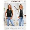 image:imageLeikar V Neck Blouses for Women Dressy Casual Top Sleeveless Camisole Silk Satin Tank Tops Work ShirtsBlack