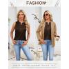 image:imageLeikar V Neck Blouses for Women Dressy Casual Top Sleeveless Camisole Silk Satin Tank Tops Work ShirtsBrown
