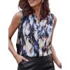 image:imageLeikar V Neck Blouses for Women Dressy Casual Top Sleeveless Camisole Silk Satin Tank Tops Work ShirtsMarble