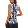 image:imageLeikar V Neck Blouses for Women Dressy Casual Top Sleeveless Camisole Silk Satin Tank Tops Work ShirtsMarble
