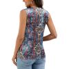 image:imageLeikar V Neck Blouses for Women Dressy Casual Top Sleeveless Camisole Silk Satin Tank Tops Work ShirtsPaisley