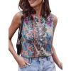 image:imageLeikar V Neck Blouses for Women Dressy Casual Top Sleeveless Camisole Silk Satin Tank Tops Work ShirtsPaisley