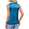 image:imageLeikar V Neck Blouses for Women Dressy Casual Top Sleeveless Camisole Silk Satin Tank Tops Work ShirtsTeal