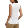 image:imageLeikar V Neck Blouses for Women Dressy Casual Top Sleeveless Camisole Silk Satin Tank Tops Work ShirtsWhite