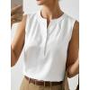 image:imageLeikar V Neck Blouses for Women Dressy Casual Top Sleeveless Camisole Silk Satin Tank Tops Work ShirtsWhite
