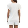 image:imageLeikar Womens Ruffle Sleeve Pajama Sets Soft Cotton Blend Pajamas Sets Sleepwear Shorts Lounge SetWhite