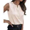 image:imageLeikar V Neck Blouses for Women Dressy Casual Top Sleeveless Camisole Silk Satin Tank Tops Work ShirtsApricot