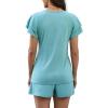 image:imageLeikar Womens Pajama Sets with Pockets Soft Cotton Blend Ruffle Sleeve Pajamas Shorts Set 2 Piece Sleepwear Lounge SetSage Green