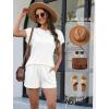 image:imageLeikar Womens Pajama Sets with Pockets Soft Cotton Blend Ruffle Sleeve Pajamas Shorts Set 2 Piece Sleepwear Lounge SetWhite