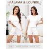 image:imageLeikar Womens Pajama Sets with Pockets Soft Cotton Blend Ruffle Sleeve Pajamas Shorts Set 2 Piece Sleepwear Lounge SetWhite