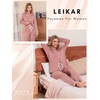 image:imageLeikar Button Down Pajamas for Women Soft Viscose Sleepwear Long Sleeve Pjs Set Nursing Postpartum LoungewearBrick Red