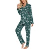 image:imageLeikar Button Down Pajamas for Women Soft Viscose Sleepwear Long Sleeve Pjs Set Nursing Postpartum LoungewearGreen Snow