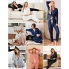 image:imageLeikar Button Down Pajamas for Women Soft Viscose Sleepwear Long Sleeve Pjs Set Nursing Postpartum LoungewearGreen Snow