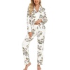 image:imageLeikar Button Down Pajamas for Women Soft Viscose Sleepwear Long Sleeve Pjs Set Nursing Postpartum LoungewearMaple Flower