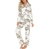 image:imageLeikar Button Down Pajamas for Women Soft Viscose Sleepwear Long Sleeve Pjs Set Nursing Postpartum LoungewearMaple Flower
