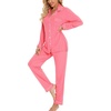 image:imageLeikar Button Down Pajamas for Women Soft Viscose Sleepwear Long Sleeve Pjs Set Nursing Postpartum LoungewearPink Dot