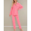 image:imageLeikar Button Down Pajamas for Women Soft Viscose Sleepwear Long Sleeve Pjs Set Nursing Postpartum LoungewearPink Dot