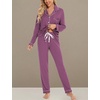 image:imageLeikar Button Down Pajamas for Women Soft Viscose Sleepwear Long Sleeve Pjs Set Nursing Postpartum LoungewearPurple