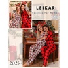 image:imageLeikar Button Down Pajamas for Women Soft Viscose Sleepwear Long Sleeve Pjs Set Nursing Postpartum LoungewearRed Plaid