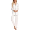 image:imageLeikar Button Down Pajamas for Women Soft Viscose Sleepwear Long Sleeve Pjs Set Nursing Postpartum LoungewearWhite