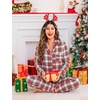 image:imageLeikar Button Down Pajamas for Women Soft Viscose Sleepwear Long Sleeve Pjs Set Nursing Postpartum LoungewearWhite Plaid