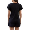 image:imageLeikar Womens Two Piece Sets Summer Outfits Casual Lounge Short Sets Ruffle Sleeve Crew Neck Matching Set with PocketsBlack