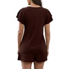 image:imageLeikar Womens Two Piece Sets Summer Outfits Casual Lounge Short Sets Ruffle Sleeve Crew Neck Matching Set with PocketsDark Coffee
