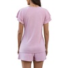 image:imageLeikar Womens Two Piece Sets Summer Outfits Casual Lounge Short Sets Ruffle Sleeve Crew Neck Matching Set with PocketsPink