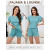 image:imageLeikar Womens Two Piece Sets Summer Outfits Casual Lounge Short Sets Ruffle Sleeve Crew Neck Matching Set with PocketsSage Green