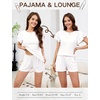 image:imageLeikar Womens Two Piece Sets Summer Outfits Casual Lounge Short Sets Ruffle Sleeve Crew Neck Matching Set with PocketsWhite