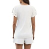 image:imageLeikar Womens Two Piece Sets Summer Outfits Casual Lounge Short Sets Ruffle Sleeve Crew Neck Matching Set with PocketsWhite