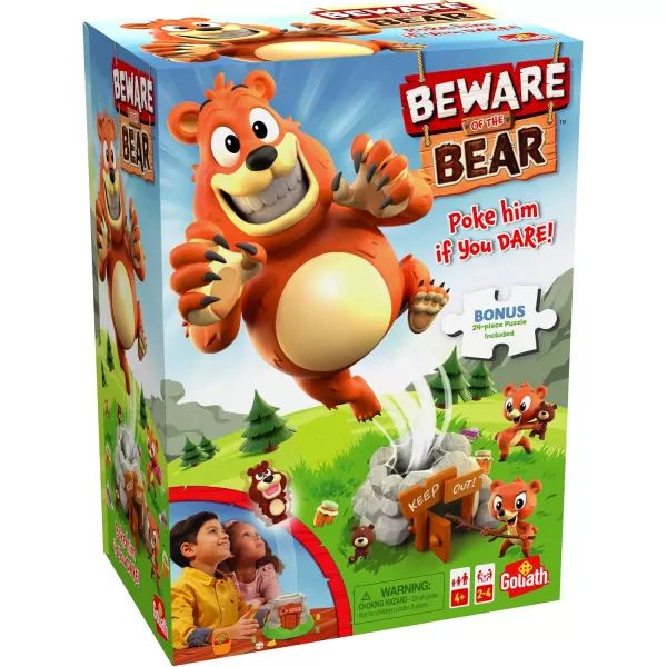 Beware of The Bear Game  Poke The Bear and Sneak The Goodies Before He Wakes Up  Includes 24Piece Puzzle by Goliath Multi Color 919582