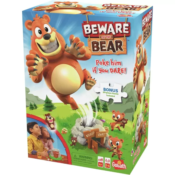 Beware of The Bear Game  Poke The Bear and Sneak The Goodies Before He Wakes Up  Includes 24Piece Puzzle by Goliath Multi Color 919582