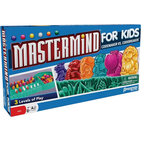 Pressman Mastermind for Kids  Codebreaking Game With Three Levels of Play Multicolor 5quotCodebreaking